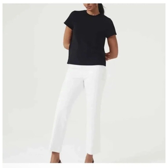 Spanx Women’s On-the-Go Kick Flare Pull On Pant White Stretch XL Tall NWT $148 - Picture 16 of 16